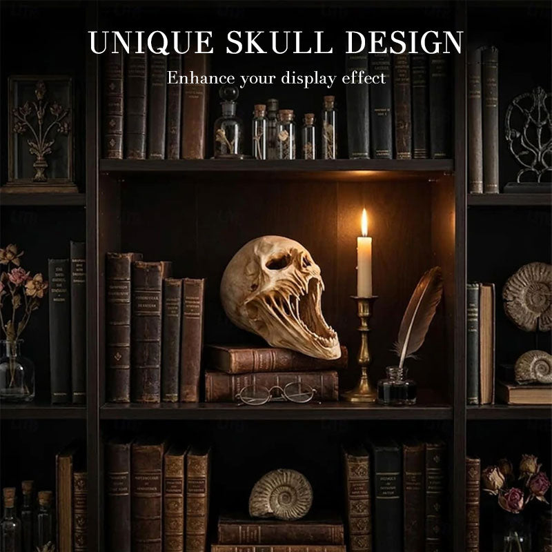 Gothic 3D Demon Skull Sculpture, Horror Skull Decor, Halloween Tabletop Figurine, Dark Gothic Home or Bar Decoration