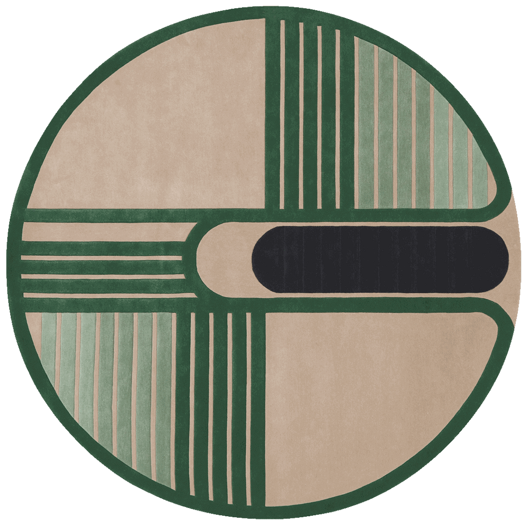 Aliasone Square Rug | Circuit Board Hand Tufted New Zealand Wool | Rugfine
