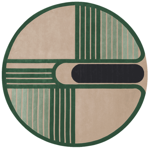 Aliasone Square Rug | Circuit Board Hand Tufted New Zealand Wool | Rugfine