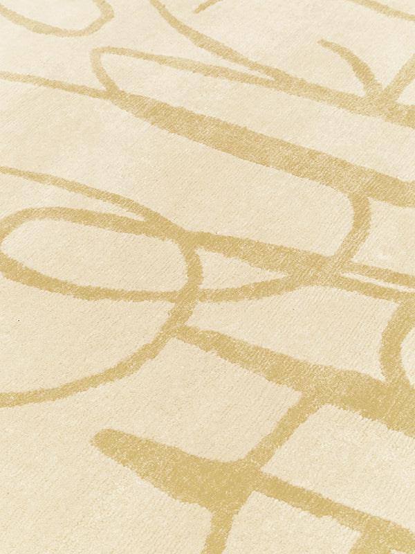 Hand Tufted Rug | Ivory & Gold | Wool | Lysella by Rugfine